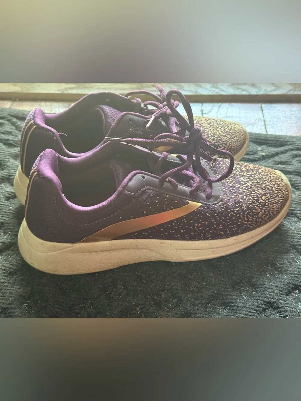 Athletic Works Women’s Purple & Gold Running Sneakers